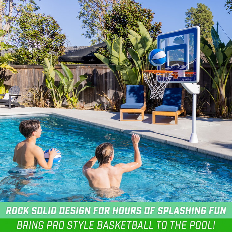 Gosports Deck-Mounted Splash Hoop ELITE Adjustable Height Inground Pool  Basketball Game With Regulation Rim